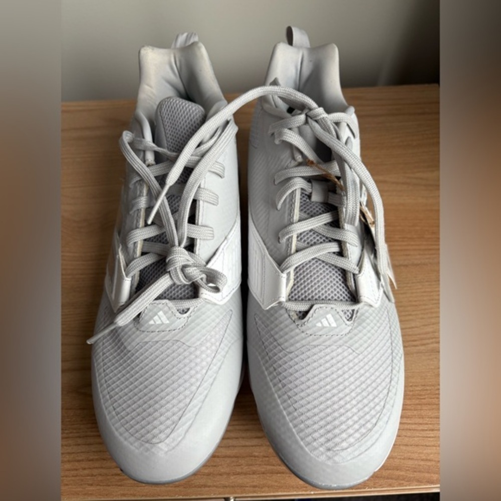 Adidas Silver and White ICON8 Baseball Cleats size 9.5 - Picture 2 of 13